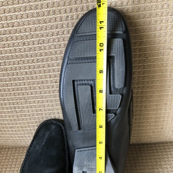 Versace Gold Medusa Black Suede & Patent Leather Loafers with Gold Hardware main image 10